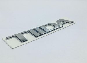 Emblema 3D do carro para Nissan Tiida Carta Logo Prata Auto Traseiro Tronco Emblema Placa de Nome Adesivo8615205