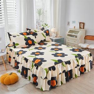 Bettrock, Blumenbeetrock, Kissenbezug, Gänseblümchen-Liebespaar, Doppelbett, 2 Zimmer, Hochzeitsgeschenk, koreanische Tagesdecke, Matratzendekoration, colchas para cama 231013