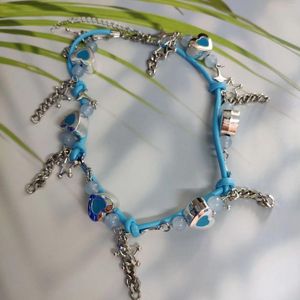 Choker Blue Love-Love Tassel Sweet Style Super Fairy Temperament Versatile Necklace For Women