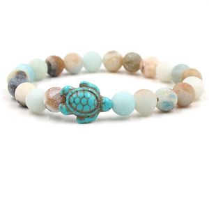 Gota pulsera punk verão estilo mar tartaruga contas pulseiras para mulheres homens tigre olho pedra natural pulseira jóias254q