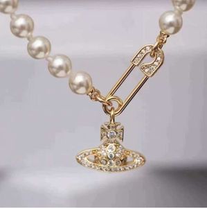 Pendant Neckor Designer Letter Viviennes Chokers Luxury Women Fashion Jewelry Metal Pearl Necklace Cjeweler Westwood 1155ESS
