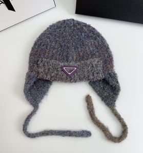 Simples inverno pelúcia quente proteção de orelha ushanka feminino bonito colorido círculo fio chapéu de malha estilo coreano todos combinando chapéus de lã