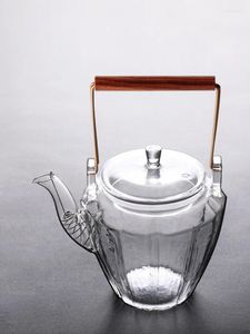 Hip Flacks ręcznie robione oporne na ciepło zagęszczone szklany czajnik czajnik czajnik lity