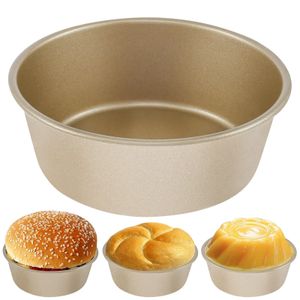 Baking Moulds 4Pcs Air Fryer Cake Non Stick Muffins Pudding Hamburger Cheesecake Tins Carbon Steel Mold Kitchen Accessories 231018