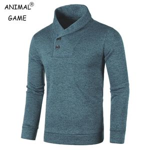 Męskie swetry dresowe na pół turtlerek męski szyja solidny kolor ciepły gęste bluzy zimowe pullover mężczyźni 231018