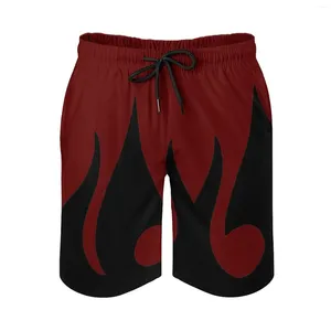 Erkek Şort Fire Nation Royal Banner Anime Beachgraphic Ayarlanabilir Drawstring Nefes Alabaç Hızlı Kuru Plaj Kısa Farning Gevşek Streç M