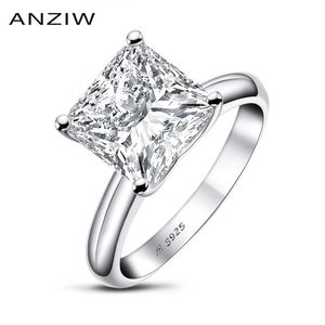 Ainuoshi 925 Sterling Silver3 Carats Princess Cut Cut Women for Women SONA SIMULUTED ANNIVERSARY SOLITAIRE RING Y11253P