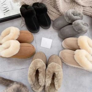 Designer Tasman Tazz Australia Disquette Fur Slides Sheepskin Suede Upper Sandal Women Sheepskin Sandal Winter Classic Mini Ultra Boot Fur Platform Slippers