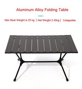 Camp Furniture Outdoor Portable Ultralight Camping Foldbara Table Aluminium Alloy Folding Camp Picnic Barbecue Desk Furniture 231018