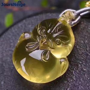 Pendant Necklaces Wholesale Yellow Natural Crystal Chicken Beads Chain Necklace Lucky For Women Men Fashion Jewelry