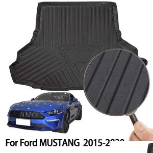 Rear Boot Cargo Mat Fit For Ford Mustang - Black Rubber Car Trunk Liner Er Protector Drop Delivery Dhsge