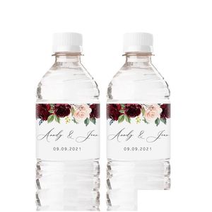 Other Event & Party Supplies Other Event Party Supplies 20Pcs Personalized Wedding Water Bottle Label Waterproof 8X2 Custom Dhgarden Dhvmz