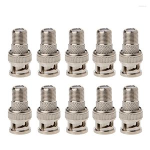 10Pcs Set BNC Male Plug To F Female Jack Coax Connector Adapter For CCTV Camera