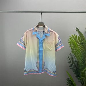Verão praia moda marca camisas masculinas edição magro camisa de manga curta xadrez algodão camisa casual M-3XL 2223208