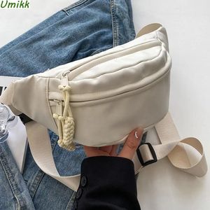 Torby z talią torby na klatkę piersiową banan dla kobiet zawiesi Crossbody Panvas Pakiet Pasek biegowy Pas Casual Sport Half Moon Fanny 231017