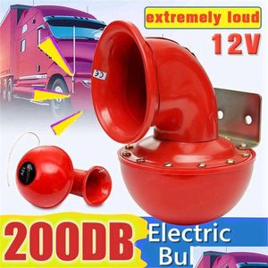 Low Power Consumption Air Horn 12V Red Electric Bl Loud 200Db Raging Sound For Car Motorcycle Truck Boat Drop Delivery Dh92Z