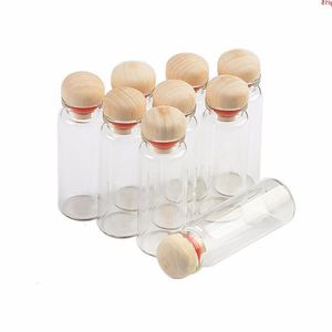 Transparent Glass Jars with Hardwood 14ml Empty Bottles Crafts for Gift 100pcsgood qty Qfnfx