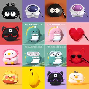 Para airpods 3 2 pro caso capa de fone de ouvido silicone bonito dos desenhos animados cão pato capa para apple air pods pro 2 3 fones de ouvido caso accessorie