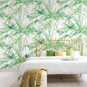 壁紙北欧の風の壁紙Ins東南アジア熱帯熱帯雨林ヤシ緑の植物オスロンノンウーヴェンズリビングルームの寝室
