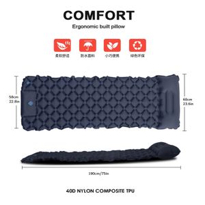 Outdoor Pads Outdoor Camping Inflatable Mattress Sleeping Pad With Pillows Ultralight Air Mat Built In Inflator Pump Hiking 231018