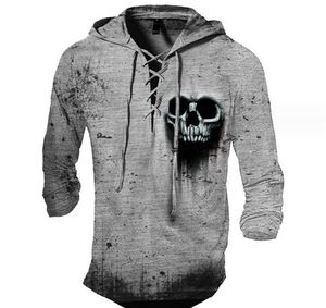 Customized Tees & Polos 021 Skeleton Gray Hoodie Loose Sweater Long sleeved Coat