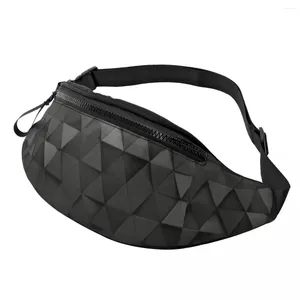 Waist Bags Dark High Tech Triangles Fanny Pack Men Women Custom Abstract Geometric Crossbody Bag For Traveling Phone Money Pouch