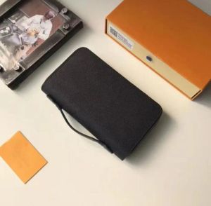 ZIPPY carteira masculina clássica portátil carteiras mulheres zíper longo bolsas titulares de cartão de crédito couro passaporte dinheiro bolsa de embreagem com caixa 6741503