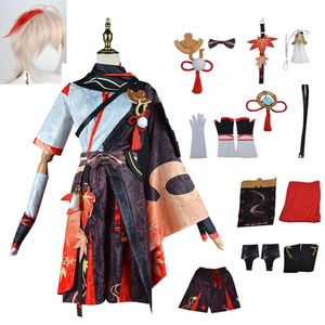 Gioco Genshin Impact Kaedehara Kazuha Costume Cosplay Kazuha Kimono Halloween Carnevale Outfit Set completo Guanti Calzini Wigcosplay