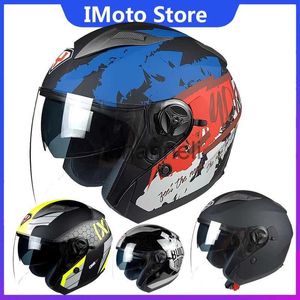 Fahrradhelme, Dual-Spiegel-Helm-Zertifizierung, Herren- und Damen-Motorradhelme, 4-Jahreszeiten-Universal-Halbhelme, 3/4-Helme, Motorradhelme x1018 x1019