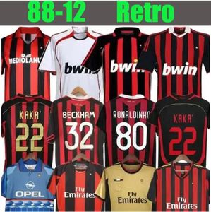 06 07 Retro shirts SOCCER JERSEYS 95 96 97 Gullit 01 02 03 12 14 15 2006 2009 2013 Maldini Van Basten milan KAKA 93 94 PIRLO RONALDINHO BAGGIO Aec MIlans classic