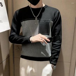 Herrenpullover stricken Pullover männlicher runder Kragen gestreiftes Bekleidungsbesatz Crewneck Pullovers Schwarz verkaufen Produkte 2023 in T -Shirt A hässlich