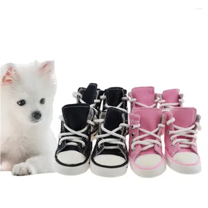 Dog Apparel Shoes Pet Cowboy Canvas Shoe 4 Pcs Casual Anti-slip Waterproof Sneakers Breathable Booties Zapatos Para Perro