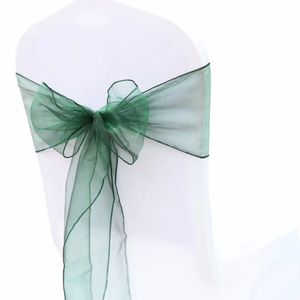 Sashes 10pcs Organza Sandalyesi Bow Band Şerit Tie Party Borse Etkinliği Düğün Dekorasyon Düğümü Streç Decors 231018