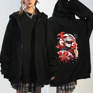 Herren Hoodies Anime Jujutsu Kaisen Satoru Gojo Drucken Mit Kapuze Männer Frauen Casual Lose Sweatshirt Mit Reißverschluss Harajuku Männlichen Streetwear