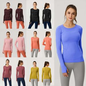 Lu lu Align Yoga Long Sleeve Training Woman Lulemens Tshirt Slim Gym Swiftly Tech Full Stretch Fitness T-Shirts Define Running Tops Popular Bodybuilding Tee Girl