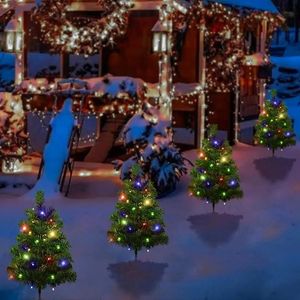 Solar-Weihnachtsbaum-Licht, wasserdichte Weihnachtsbaum-Landschaftslampe, Bodenstecker-Lichter, für Außenhof-Dekoration