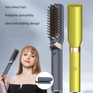 Hair Straighteners Electrically Heated Straight Curly Comb with Foldable Multiple Temperature Adjustable Negative Ions 231017