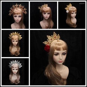 Grampos de cabelo gótico coroa lolita tiara bandana diy pacote de material halloween vintag deusa barroco headpiece kit