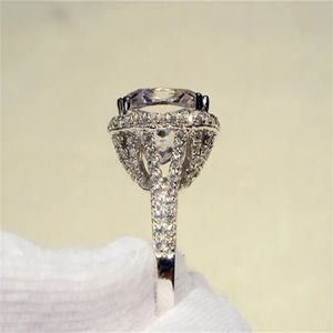 8CT Diamond Ring 14K White Gold Jewelry Court Engagement Wedding Band Rings for Women Bridal Party Accessory