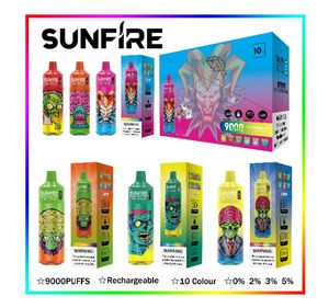 유럽 ​​베스트셀러 Sunfire Tornado 9000/9k 퍼프 일회용 vape e 담배 9000puff vape vapes 퍼프 전자 담배 Wape vape 펜 펜 퍼프 바 빈 vape