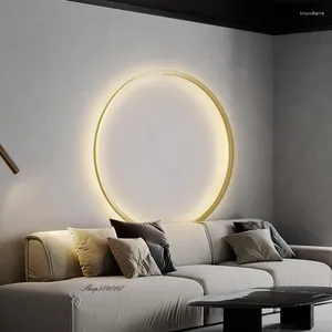 Lâmpadas de parede Modern Minimalista LED Anéis Lâmpada USB Sala de estar Fundo Sconce Iluminação Criativa ao lado da luminária do quarto