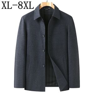 メンズウールブレンド8xl 7xl 6xl高品質ブランドラペル秋の冬のメンズコートコートメンファッションジャケットソリッドクラシックウィンドブレーカー231017