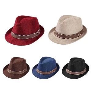 Sommarstrå mössa baby hatt barn solskuggande hatt pojke flickas panama jazz fedoras hatt utomhus strand solhat 324q