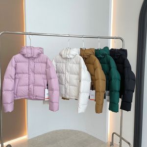 Lu-08 Women Down Puffer Giacca con cappotto inverno con cappuccio per donne con collare con cappuccio a pinna finta