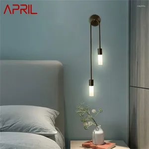 Vägglampor april mässingslampa moderna guldskonter enkelt led inomhusljus för vardagsrummet