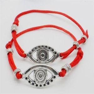 50pcs hamsa string evily eye lucy red cord調整可能なブレスレットnew184r