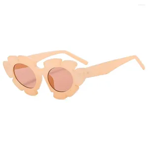 Солнцезащитные очки, модные ретро солнцезащитные очки в форме кошачьего глаза в форме цветка, летние пляжные очки с защитой от ультрафиолета, модные уличные солнцезащитные очки