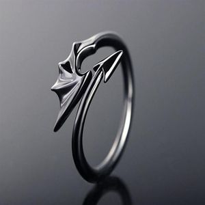 Klaster Pierścienie Punk Styl Titanium Brass Koakuma Little Devil Dragon Gothic Evil Vampire Open Ring Party Biżuteria do Me244L