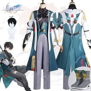 Dan Heng Cosplay Game Honkai Star Rail Costumes Danheng Green Uniform Suit Wig Halloween Carnival Costume Men Wig Full SetCosplay