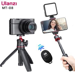 Tripés VIJIM Ulanzi MT08 Tripé dobrável para telefone Mini portátil Selfie Stick14Screw Ballhead Universal para câmera DSLR Acessórios 231018